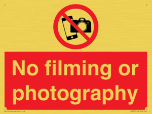 No filming or photography